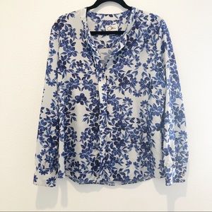 NWOT Olivia Cupid x Le Tote Blue Floral Blouse